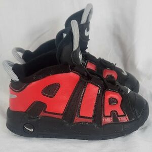 Nike Air More Uptempo Bred Toddler Shoes Size 7C Black University Red DM0020 001